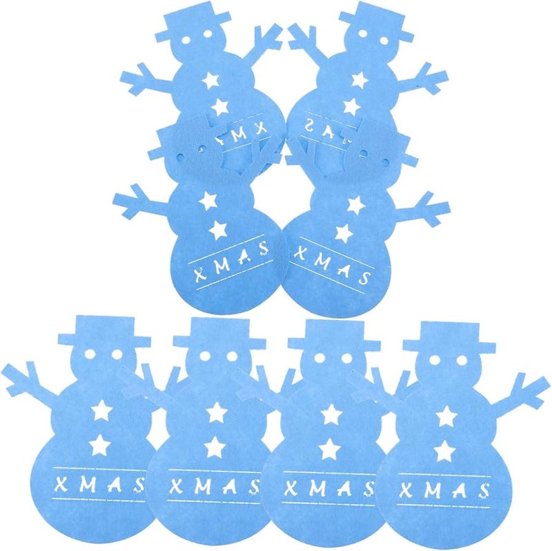 Christmas Snowman Cutlery Holder 8 Pcs Felt Utensil Covers Storage Bags - Image 1